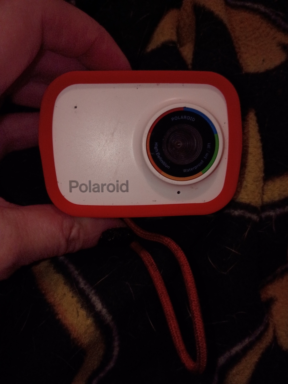 Polaroid Compact Action Camera in White with Orange Accents